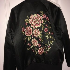 forever 21 floral bomber jacket